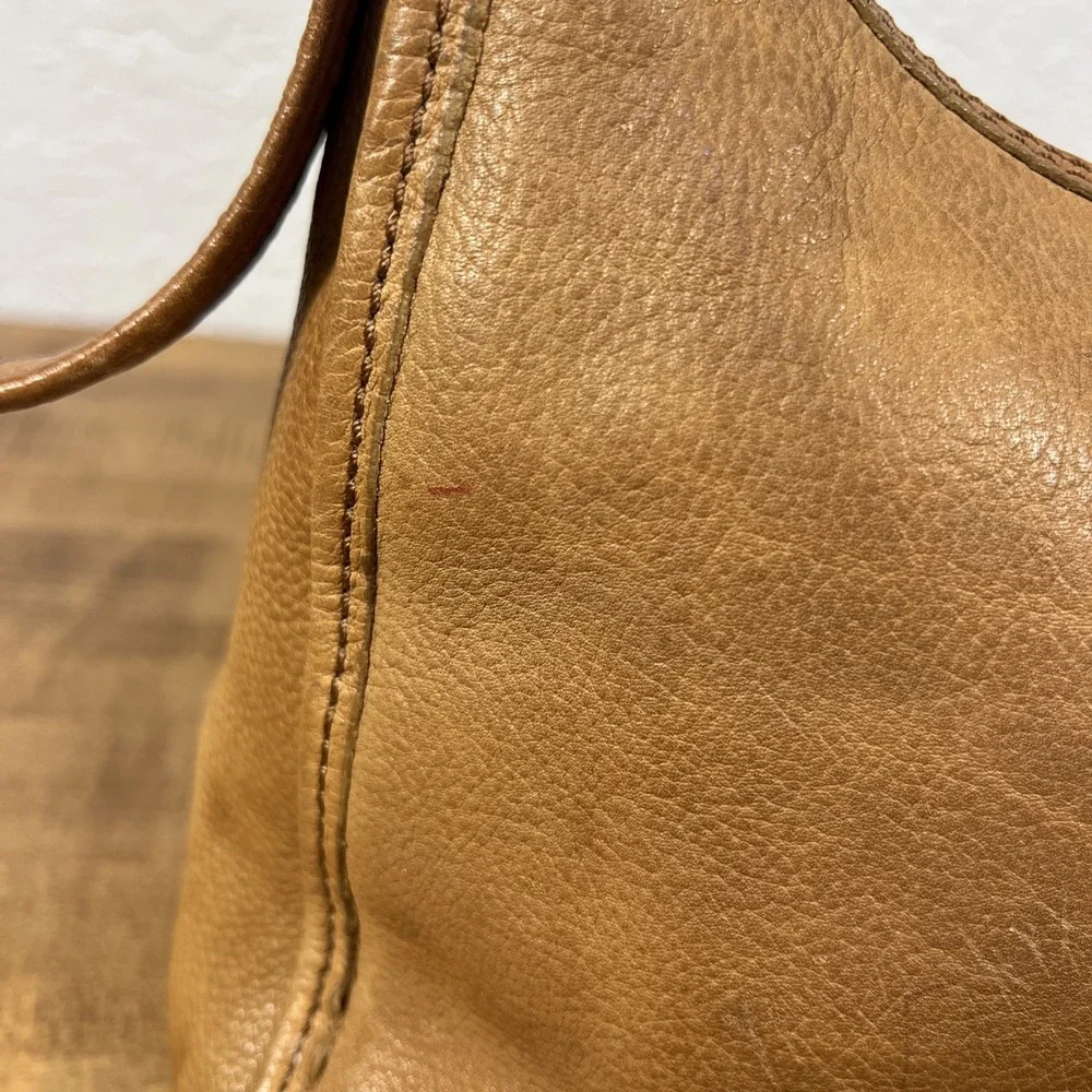 Vintage Fossil 1954 Genuine Leather Purse Shoulder Handbag Tan #75082